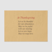 Herfst kleuren Thanksgiving gedicht Tissuepapier (Voorkant)