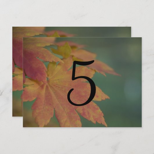 Herfst Kleuren Trouwtafel Nummer Briefkaart (Voorkant / Achterkant)