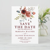 Herfst Kleuren Waterverf Bloemen Save the Date Kaart (Staand voorkant)