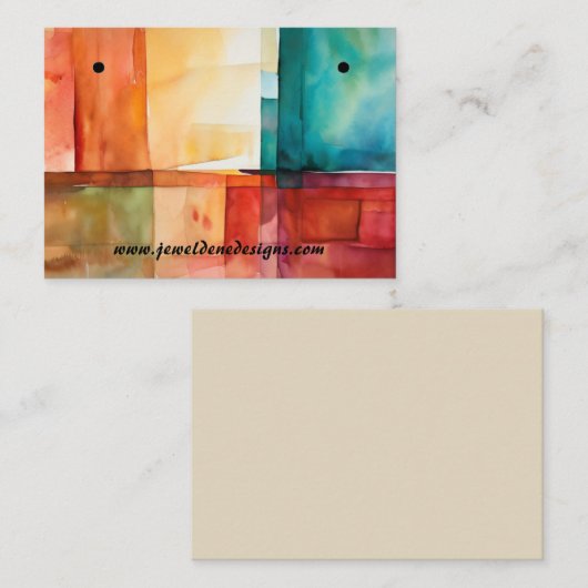 Herfst Kleurenblokken Oorbellen Display Kaart Visitekaartje (Voorkant / Achterkant)