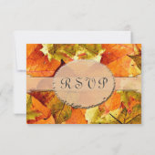 Herfst kleurrijk verlaat RSVP trouwuitnodigingen. (Achterkant)