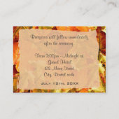 Herfst kleurrijk vertrekt trouwrecepten. informatiekaartje (Achterkant)