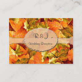 Herfst kleurrijk vertrekt trouwrecepten. informatiekaartje