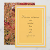 herfst kleurrijke bladeren blanco uitnodiging (Voorkant / Achterkant)