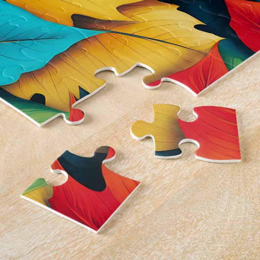 Herfst kleurrijke bladeren legpuzzel (Zijkant)