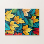 Herfst kleurrijke bladeren legpuzzel (Horizontaal)