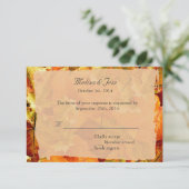 Herfst kleurrijke bladeren RSVP trouwkaarten. (Staand voorkant)