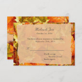 Herfst kleurrijke bladeren RSVP trouwkaarten. (Voorkant / Achterkant)