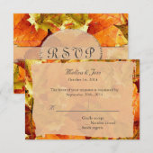 Herfst kleurrijke bladeren RSVP trouwkaarten. Kaartje (Voorkant / Achterkant)