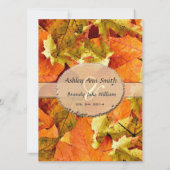 Herfst kleurrijke bladeren trouwuitnodigingen kaart (Achterkant)