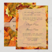Herfst kleurrijke bladeren trouwuitnodigingen kaart (Voorkant / Achterkant)