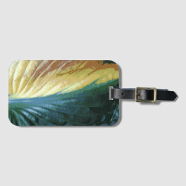 Herfst Kleurrijke Bladfoto, Groen Geel Bruin Kleur Bagagelabel