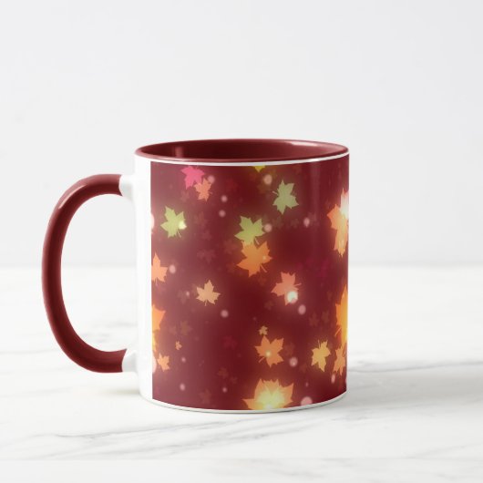 Herfst kleurrijke esdoornbladeren mok (Links)