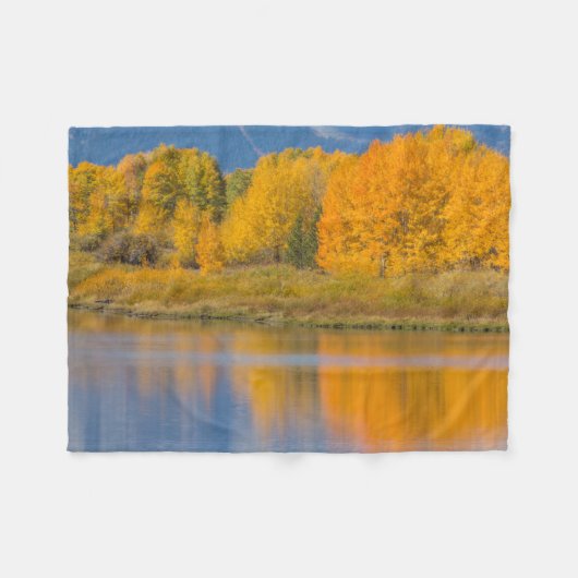 Herfst Kleurrijke Espenbomen Fleece Deken (Voorkant (Horizontaal))