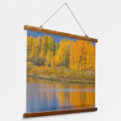 Herfst Kleurrijke Espenbomen Hangend Wandkleed (Gebogen)