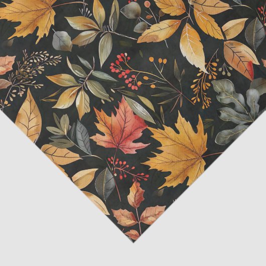 Herfst kleurrijke Fall Leaves Rustieke Decoupage Tissuepapier (Detail)