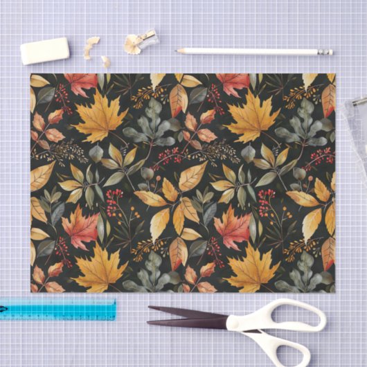 Herfst kleurrijke Fall Leaves Rustieke Decoupage Tissuepapier (Craft)