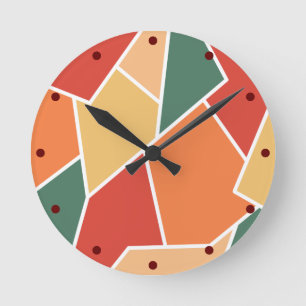 Herfst Kleurrijke Geometrische Muurkunst Huisdecor Ronde Klok