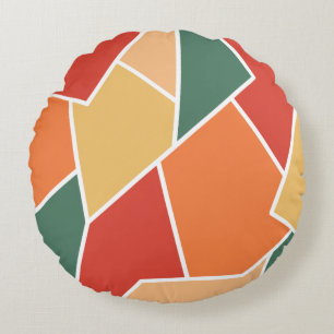Herfst Kleurrijke Geometrische Vorm Huisdecoratie Rond Kussen