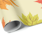 Herfst Kleurrijke Herfst Maple Bladeren Patroon Cadeaupapier (Rol Hoek)