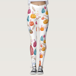 Herfst Kleurrijke Pompoenen Custom Leggings