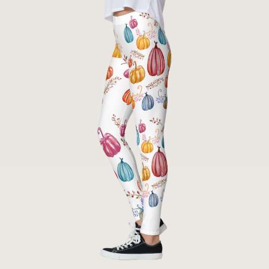 Herfst Kleurrijke Pompoenen Custom Leggings (Links)