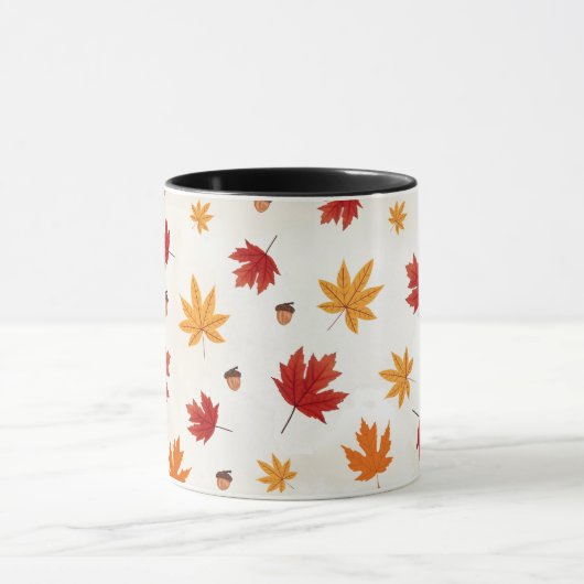 Herfst Kleurrijke Rood Sinaasappel Geel Vallende B Mok (Midden)