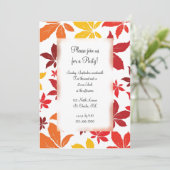 Herfst kleurt alle uitnodiging van de Occasion Par (Staand voorkant)