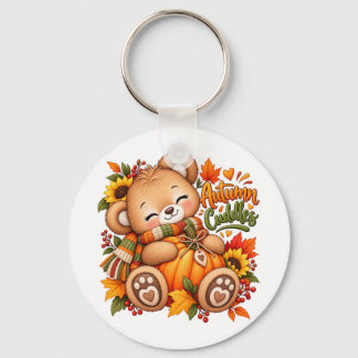 Herfst Knuffel Teddybeer Pompoen Baby & Kids Sleutelhanger