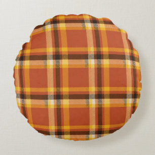 Herfst Knus Geruit   Herfst Warmte & Comfort Beddi Rond Kussen