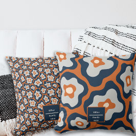 Herfst kobalt blues ei macro bloemen aangepaste na kussen