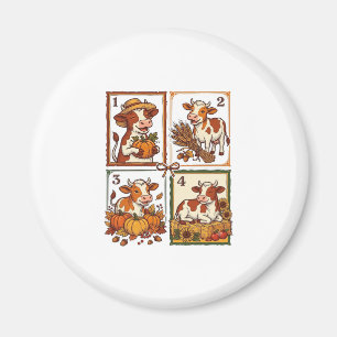 Herfst Koe Kwartet Vintage Patchwork Boerderij Shi Magneet