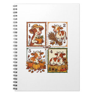 Herfst Koe Kwartet Vintage Patchwork Boerderij Shi Notitieboek