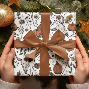 Herfst Koeien Schedel Halloween Cadeaupapier