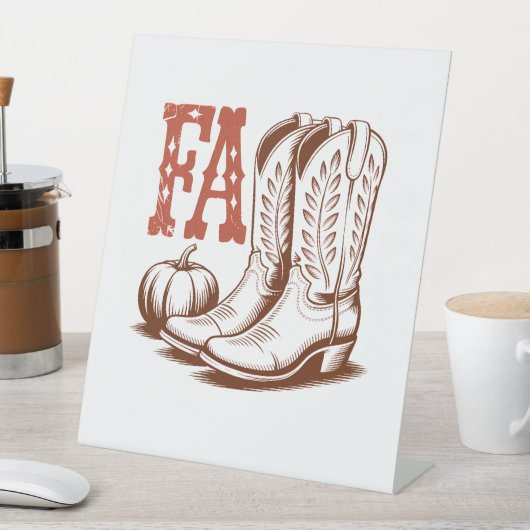 Herfst Koeienmeisje Pompoen Reclamebord Met Voetstuk (Insitu)