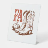 Herfst Koeienmeisje Pompoen Reclamebord Met Voetstuk (Voorkant)