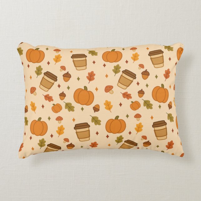 Herfst Koffie Accent Kussen (Voorkant)