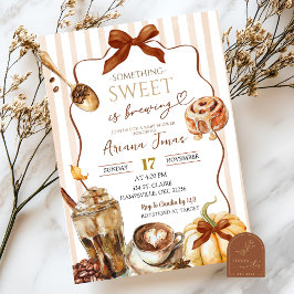 Herfst Koffie Er Broeit Iets Zoets Baby Shower Kaart