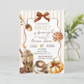 Herfst Koffie Iets zoets is het brouwen van Baby s Kaart (Staand voorkant)