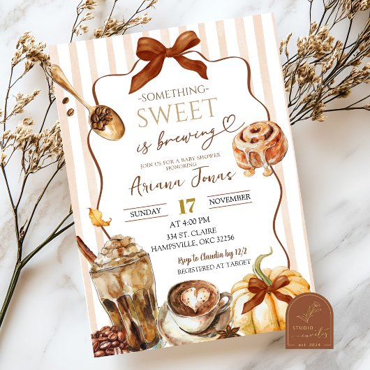 Herfst Koffie Iets zoets is het brouwen van Baby s Kaart