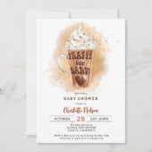 Herfst koffie illustratie waterverf baby shower kaart (Voorkant)