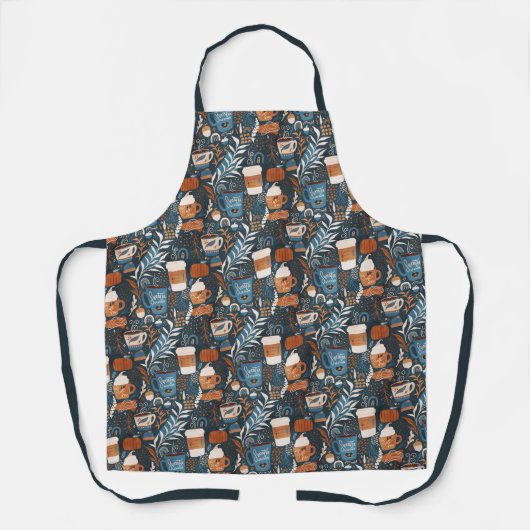 Herfst Koffie Keuken Schort (Voorkant)