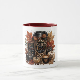 Herfst Koffie Liefhebber Herfst Pompoen Gezellige Mok