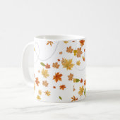 Herfst koffie mok met blaasjes (Voorkant links)