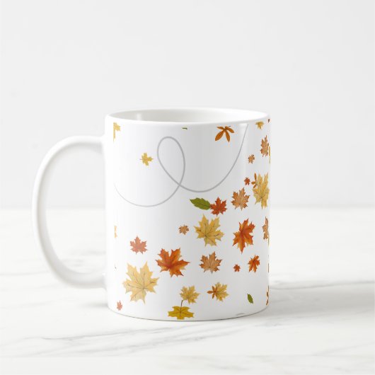 Herfst koffie mok met blaasjes (Links)