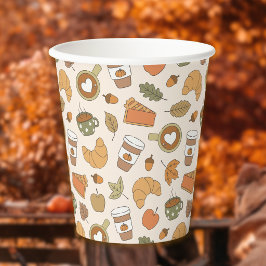 Herfst Koffie Pompoen Kruiden Herfst Feest Banketb Papieren Bekers
