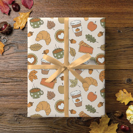 Herfst Koffie Pompoen Kruiden Herfstbladeren Bakke Cadeaupapier