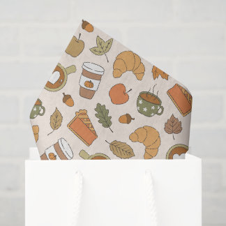 Herfst Koffie Pompoen Kruiden Herfstbladeren Bakke Tissuepapier