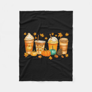 Herfst Koffie Pompoen Kruiden Latte Dranken Herfst Fleece Deken