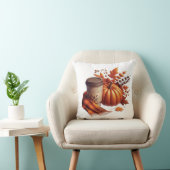 Herfst Koffie & Pompoen Kussen (Stoel)